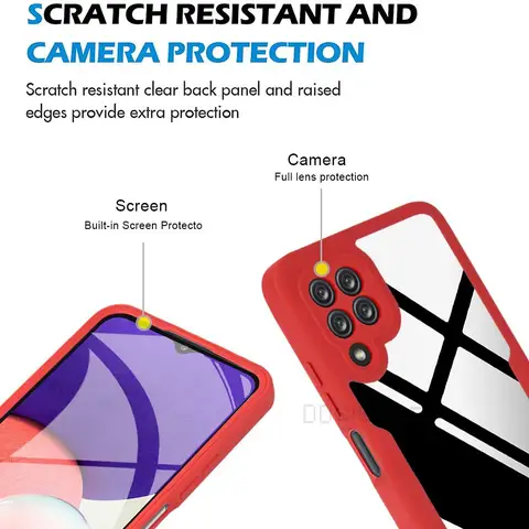 360-градусный чехол для Samsung Galaxy A12 M22 M32 M12 A22S 5G, встроенная защитная пленка для экрана, противоударная SM-A127F M325F M225F A226B