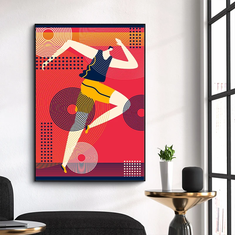 Affiche de dehors Abstraite Basket-Ball Football WePackage Levage Rugby Impression sur Toile Image dɺrt Фреска для салона