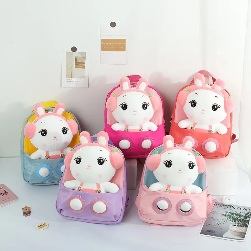 Kindergarten School Backpacks Cute Cartoon Plush Backpack Girls School Bags Early Education Baby Toddler Kids Children Schoolbag