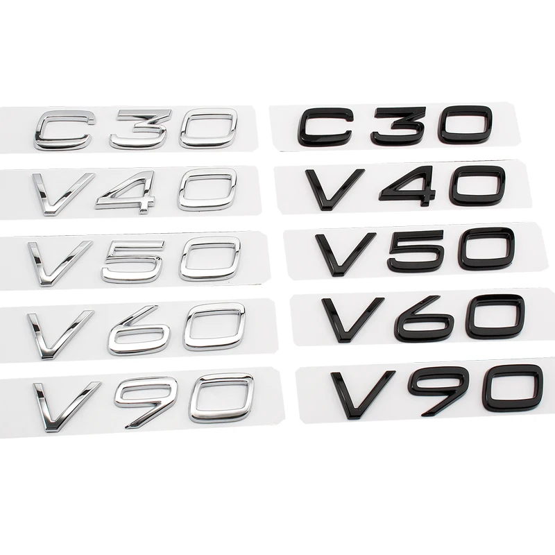 

Car 3D ABS Rear Tail Trunk Letters Alphabet Logo Badge Emblem Decals Styling Sticker For Volvo C30 V40 V50 V60 V90 Accessories