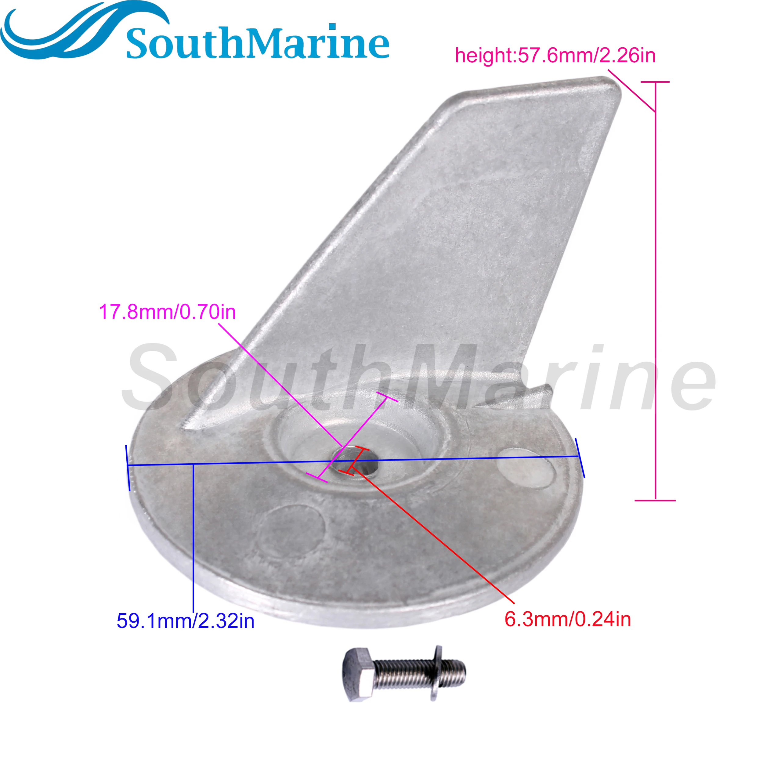 Фото Лодочный двигатель 3C8-60217-1/0 3C8602171/0 3C8602170M 3C8602171M, анод Trim Tab для Tohatsu для Nissan 25HP 30HP 40HP 50HP №4