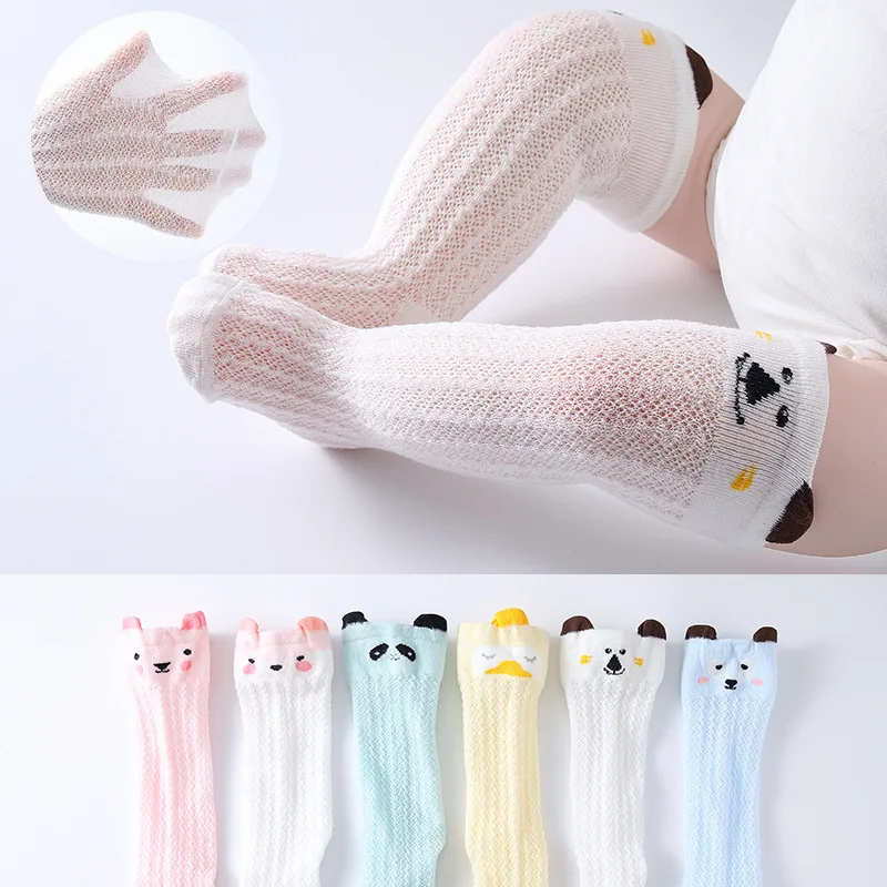 

1 Pair Cartoon Newborn Baby Girl Socks Cotton Summer Infant Baby Knee High Socks for 0-3 Years Mesh Breathable Socks Cotton New