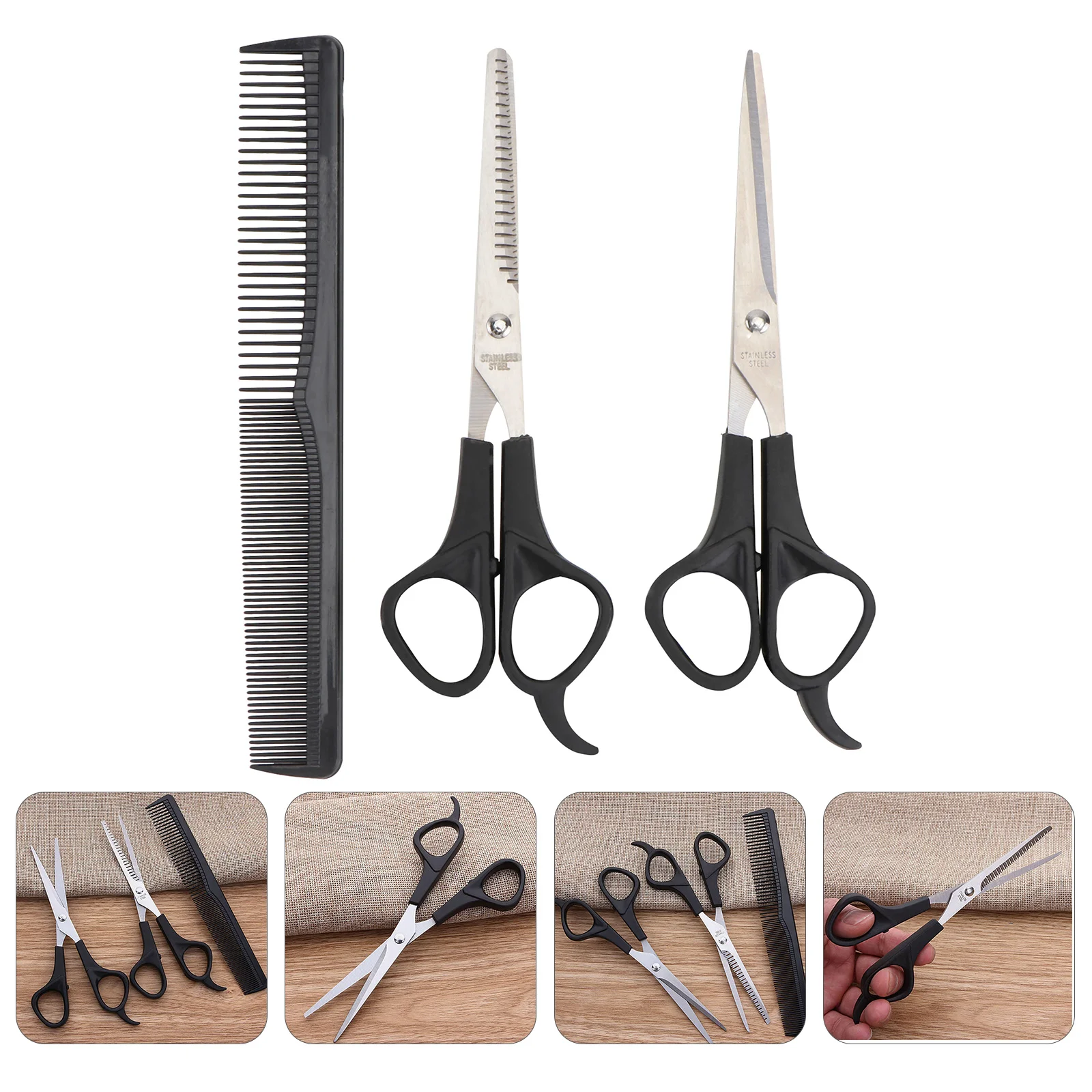 

Hair Scissors Cutting Thinning Scissor Shear Hairdressing Shears Barber Forset Comb Stainless Steel Flat Combs Women Stylist