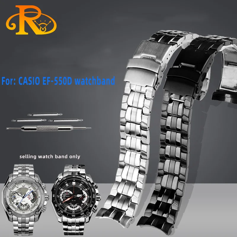 

Fine steel watchband for Casio Red Bull limited edition edifice series ef-550 Arc mouth steel watch strap men's 22mm