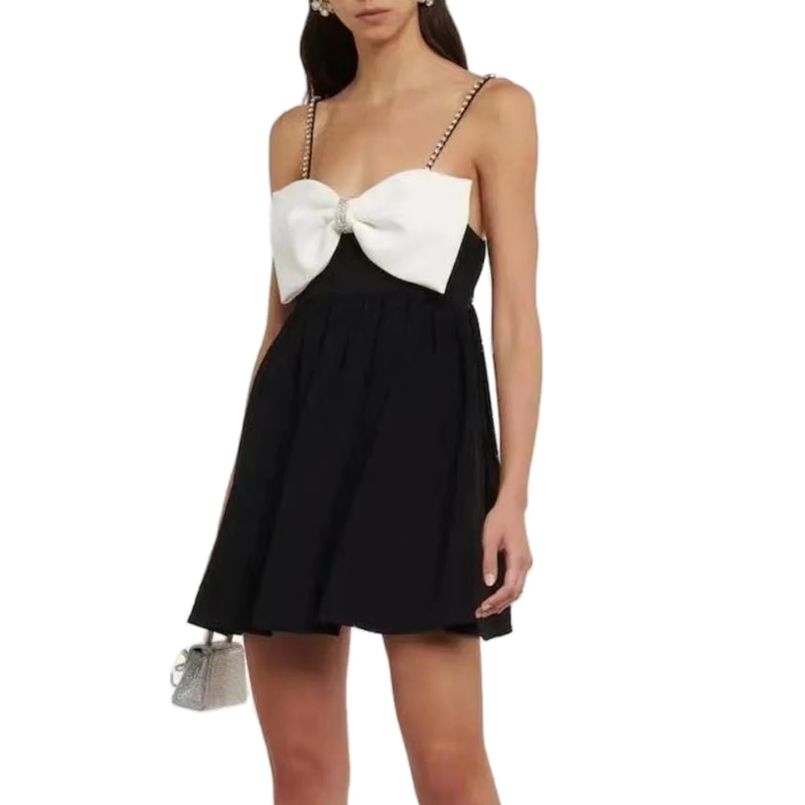 

Женское летнее короткое платье без рукавов, с открытой спиной