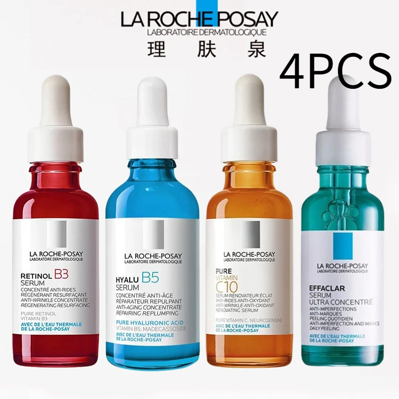 

La Roche Posay 4PCS Set Retinol B3/Pure VitaminC10/Hyalu B5/Effaclar Serum Anti-Aging Brighten Repair Acne Sensitive Skin 30ml