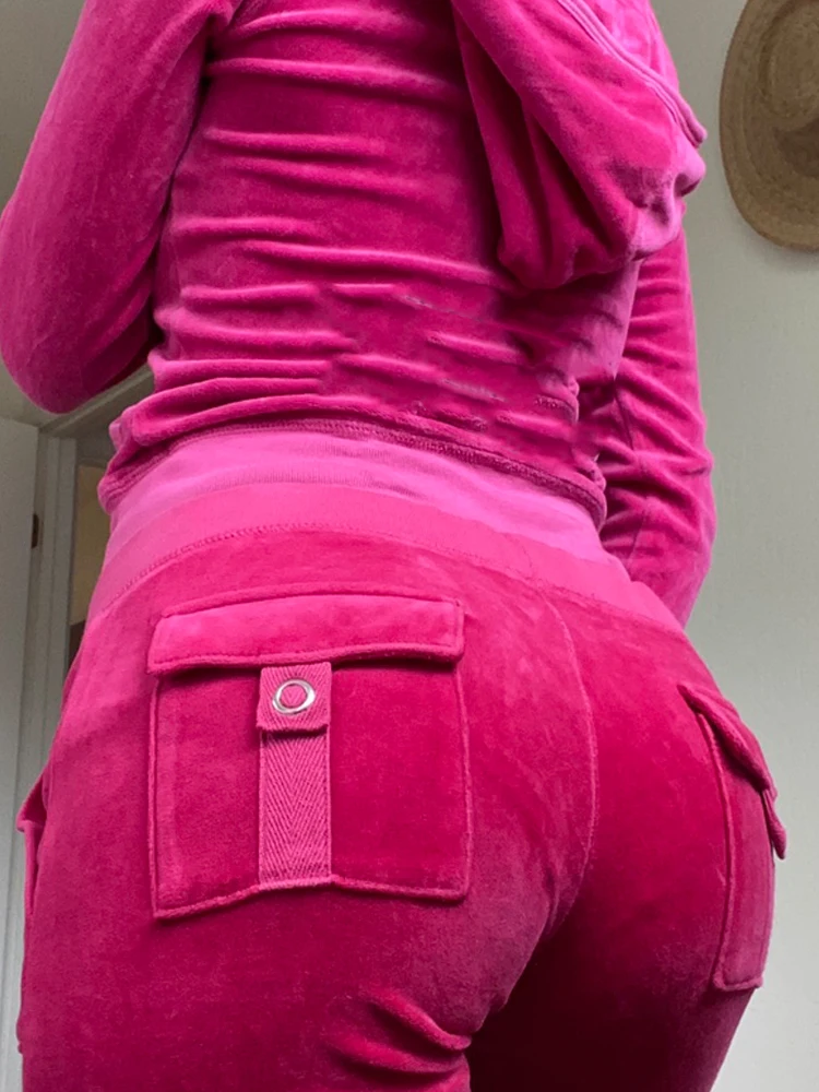 Осенние бархатные винтажные повседневные брюки HEYounGIRL Капри с карманами модные