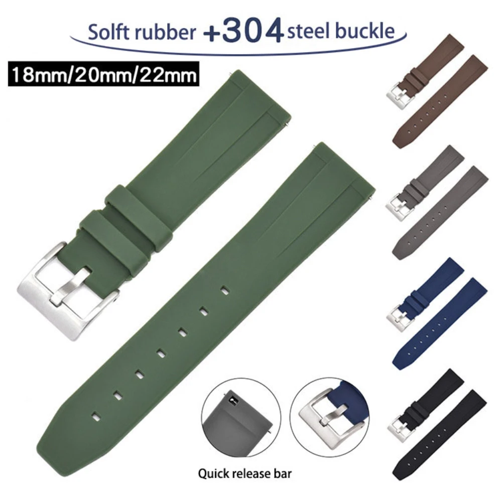 Silicone watch strap for Casio/Samsung/ Huawei gt-2e/ Huami/ Rolex Submariner /Seiko/ Omega bands men and women 18 20 22mm enlarge