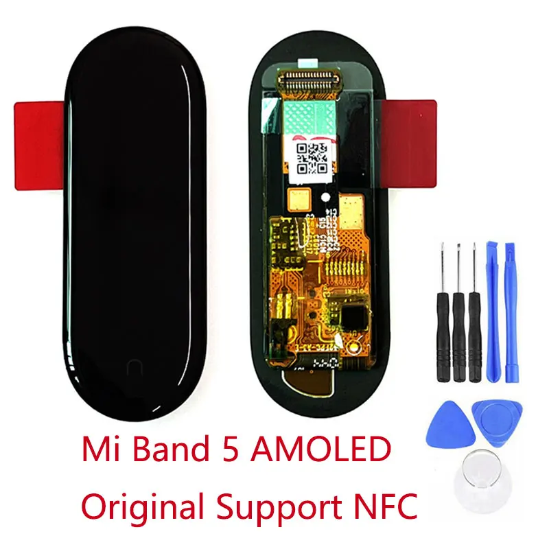 100% Новый оригинальный Поддержка NFC OLED для Xiaomi Mi Band 5 ЖК Смарт-браслет ремонт