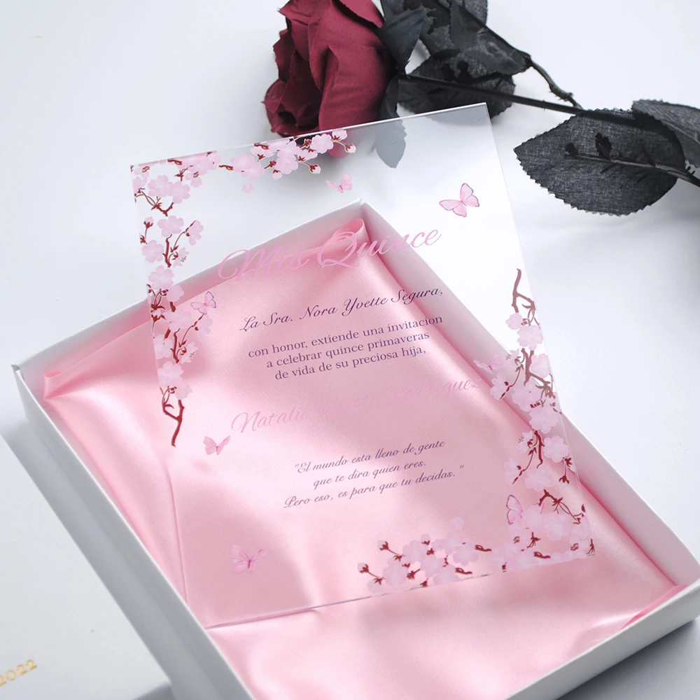 Прозрачные свадебные приглашения из плексигласа арабский текст сувениры для