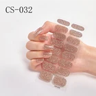 16pcssheet Glitter Gradient Color Nail Stickers Nail Wraps Full Cover Nail Polish Sticker DIY Self-Adhesive Nail Art Decoration