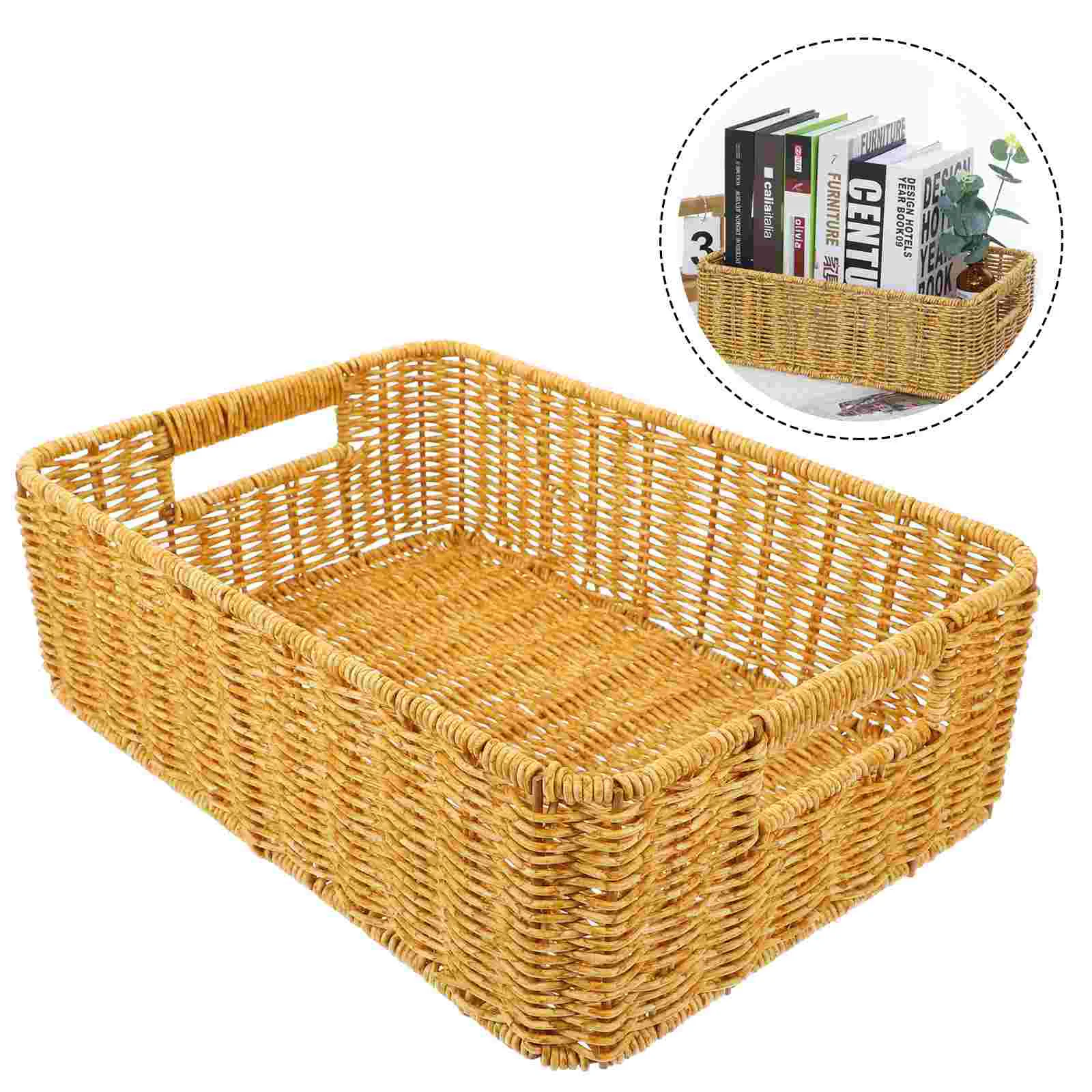 

Basket Wicker Storage Box Holdertea Rattan Woven Paper Toilet Shelvesbins Drawer Organizer Coffee Station Bread Fruit