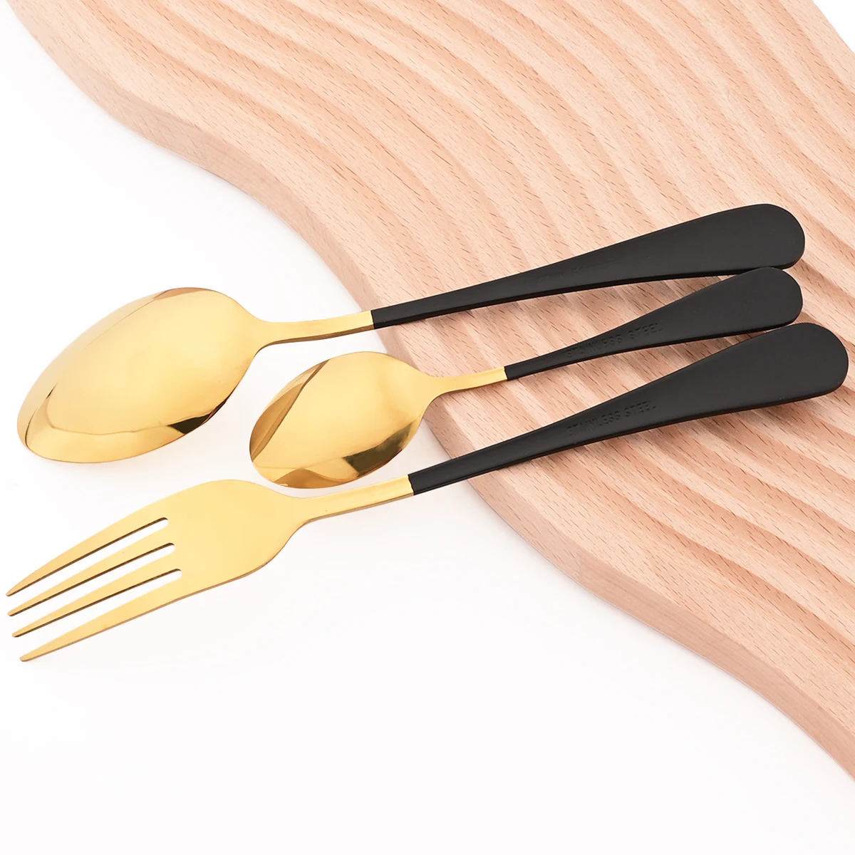 16 шт. набор столовой посуды из черного золота нож вилка кофейная ложка столовых