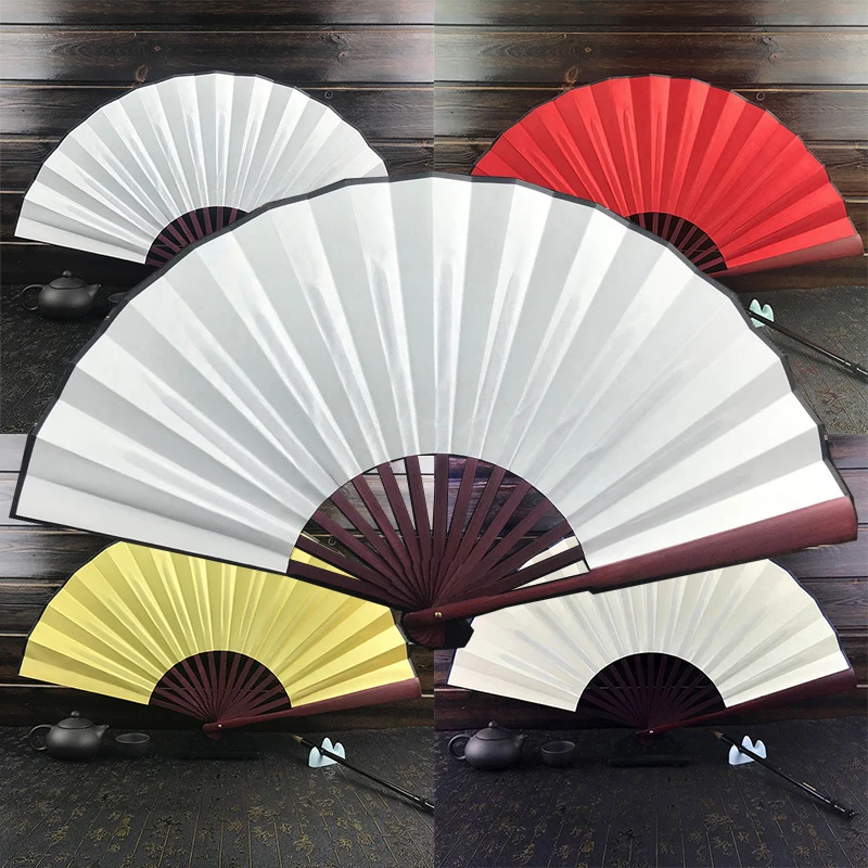 

D2 8/10 inch Folding Fan Hand Silk Cloth DIY Chinese Folding Fan Wooden Bamboo Antiquity Folding Fan DIY Calligraphy Painting