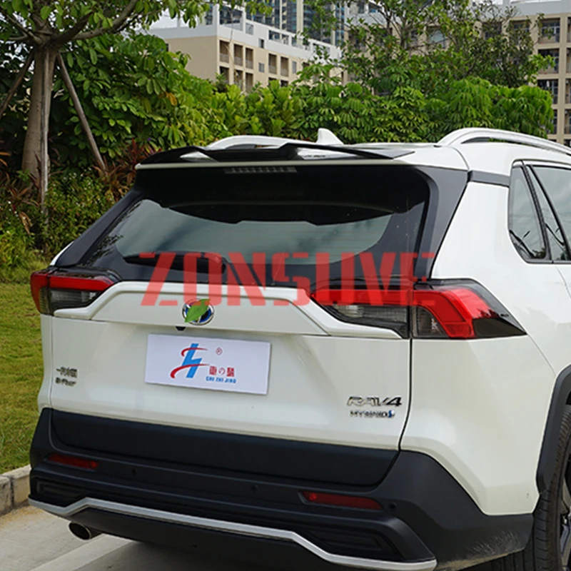 

Use For 2019 2020 Toyota Rav4 RAV-4 Spoiler ABS Plastic Forging Carbon Fiber Look Rear Trunk Wing Car Body Kit Accessories