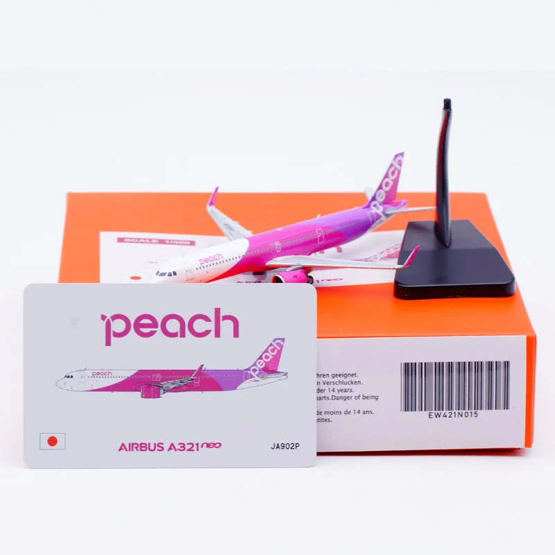 EW421N015 Коллекционный самолет из сплава в подарок JC Wings 1:400 Peach Airlines Airbus A321neo Литой