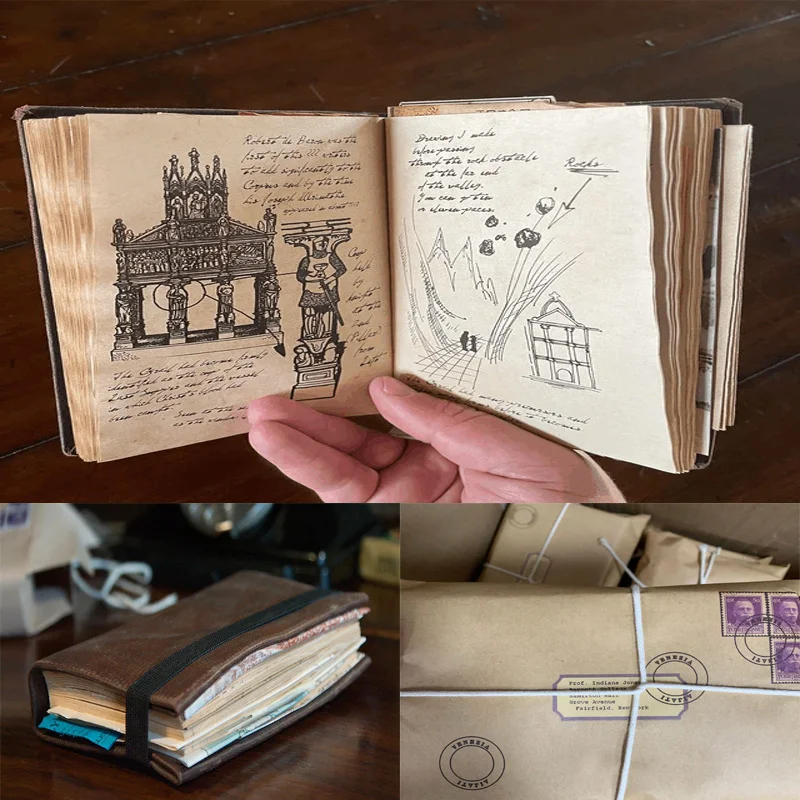 

Souvenir Indiana Jones Grail Diary Prop Replica With Hidden Precious Deposits Gift For Avid Movie Fans Retro Notebook Notepad