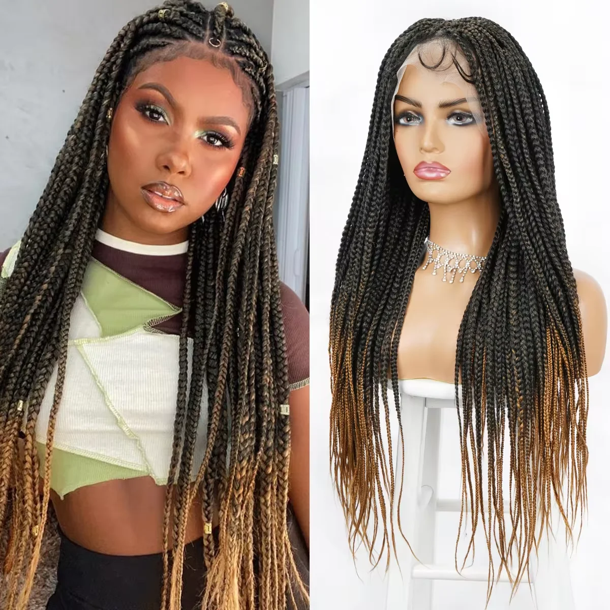 30 дюймов кружевные передние 13*6 коробок плетеные синтетические парики без узлов