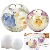 diy crystal epoxy resin mold sphere candle holder ball mirror silicone mould epoxy resin molds
