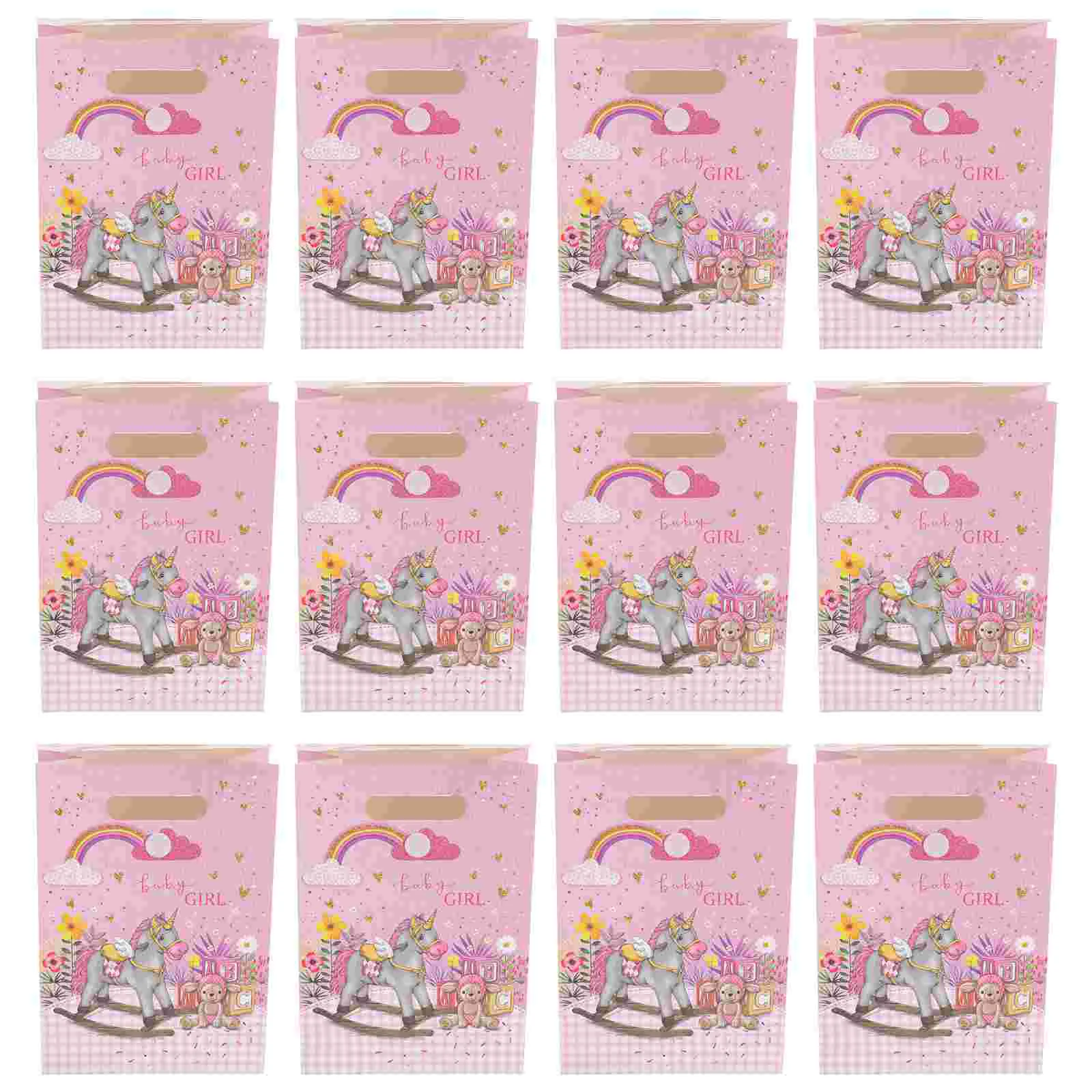 

12pcs Cartoon Gift Bags Gift Packaging Bag Handheld Candy Bag Party Favors Bag