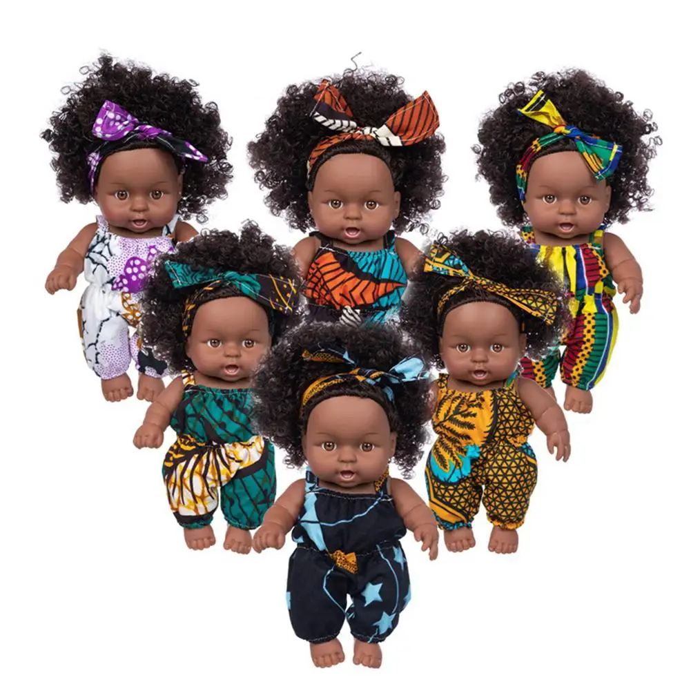 Washable Realistic Vinyl Soft African Doll Birthday Gifts For Boys Girls