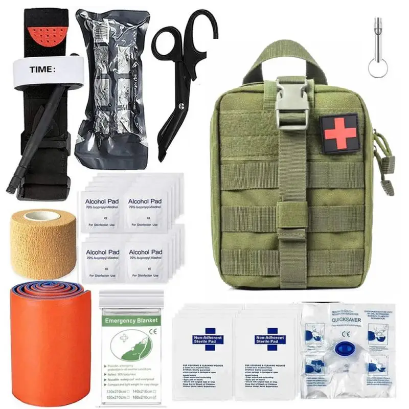 

Набор первой помощи для выживания, военный полный комплект Molle, снаряжение для улицы, Аварийные наборы, сумка для травм, кемпинг, пеший туризм, приключения ИФА