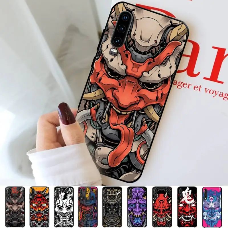 

Samurai Oni Mask Phone Case for Huawei P30 40 20 10 8 9 lite pro plus Psmart2019