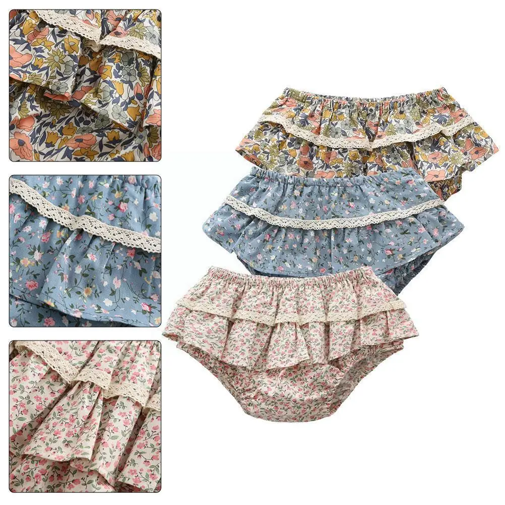 

Cotton Lace Ruffle Infant Toddler Diaper Covers,baby Covers Floral Various Shorts Toddler Colors Bloomers Diaper Panties J5p9