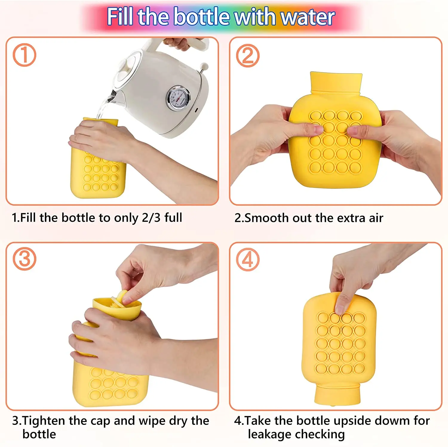 Цветные пузыри Подогреваемый силиконовый портативный антистрессовый игрушка-фиджет "Теплая сумка" безопасная и герметичная, поддерживает нагрев в микроволновой печи.