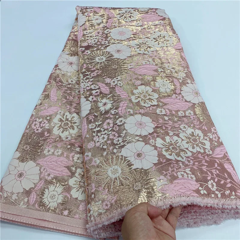 

Золотая парчовая кружевная ткань с новым материалом, африканская жаккардовая кружевная ткань высокого качества, нигерийский французский т...