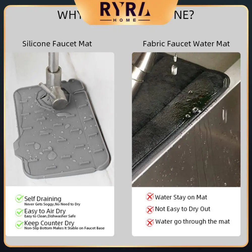 

Faucet Drainage Pad Silicone Universal Sink Drainage Tray Quick Drying Without Water Upgrade Accessories Tools Faucet Mat