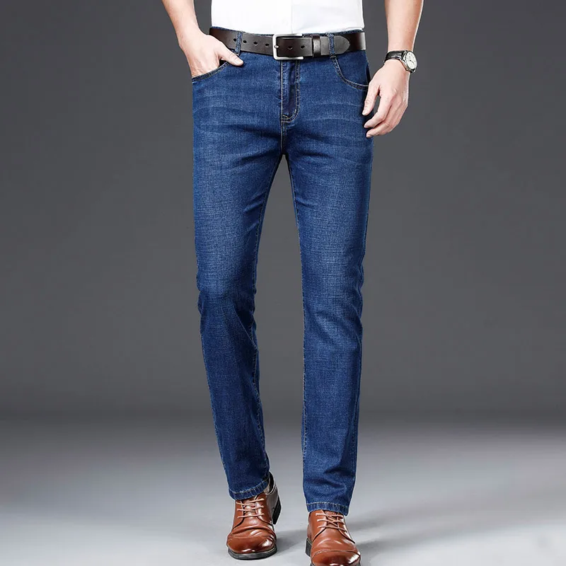 

Summer Thin Business Jeans Men 'S Casual Slim Straight High-End Stretch Washed Trousers Tide