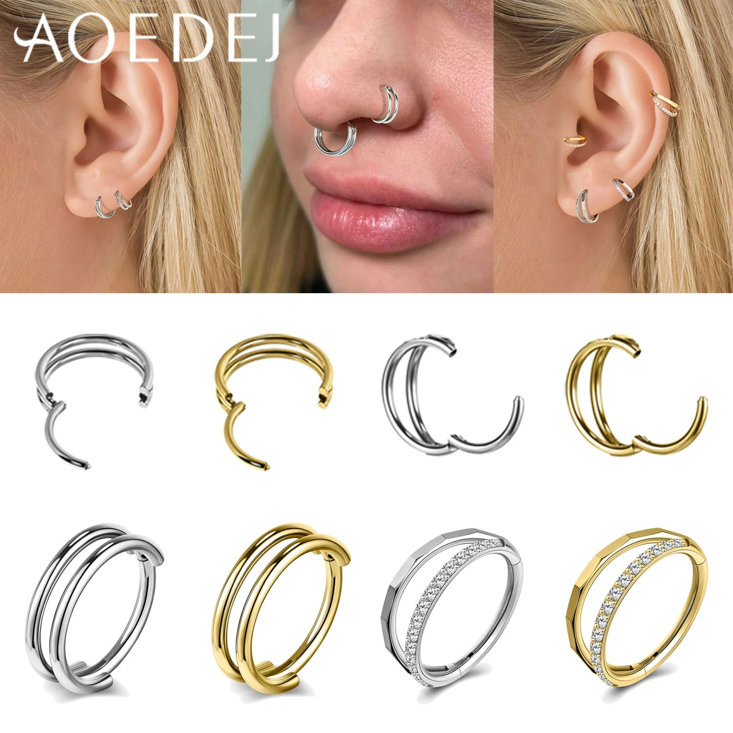 AOEDEJ Кольцо для носа из нержавеющей стали