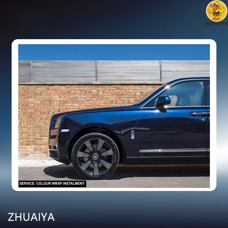 Темно-синяя виниловая пленка ZHUAIYA серии Hyper Gloss обмотка для автомобиля легкая
