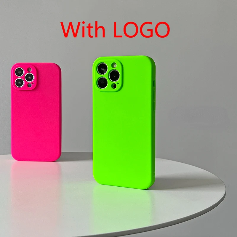 Флуоресцентный чехол для iPhone 14 Pro Max, жидкий неоновый силиконовый чехол для iPhone 14 XR, 7, 8 Plus, Xs Max, X, 12, 11, 13 Pro Max