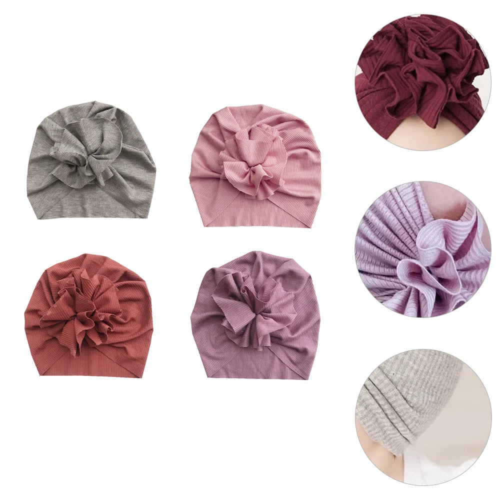 

4Pcs Creative Hat Delicate Bowknot Adorable Beanie Hat for Infant Kids