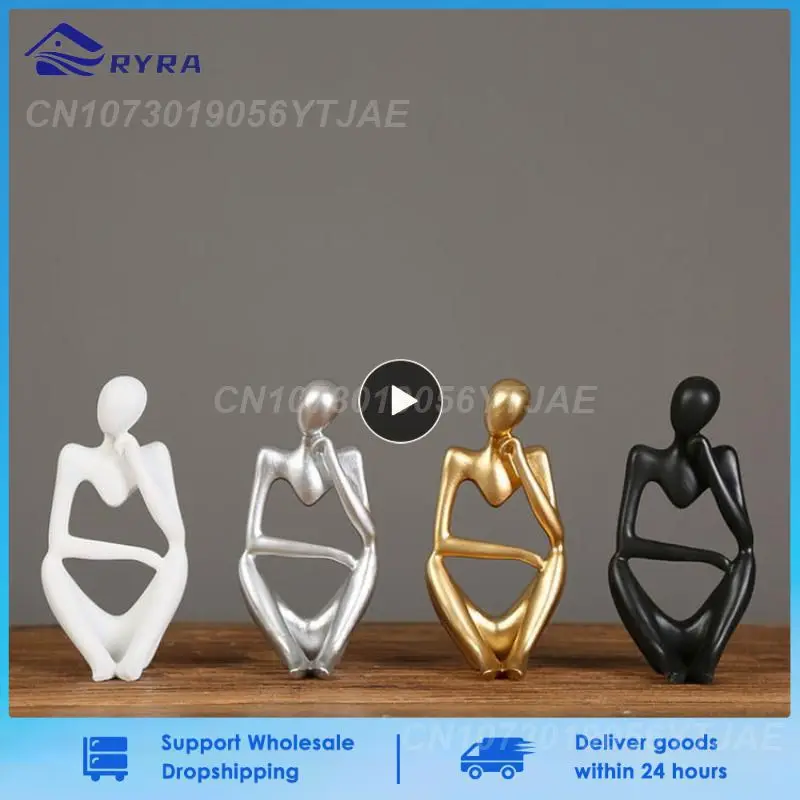 

Thinker Statue Abstract Figure Sculpture Small Ornaments Resin Statue Home Crafts Home Decoration Modern Figurines For Interior