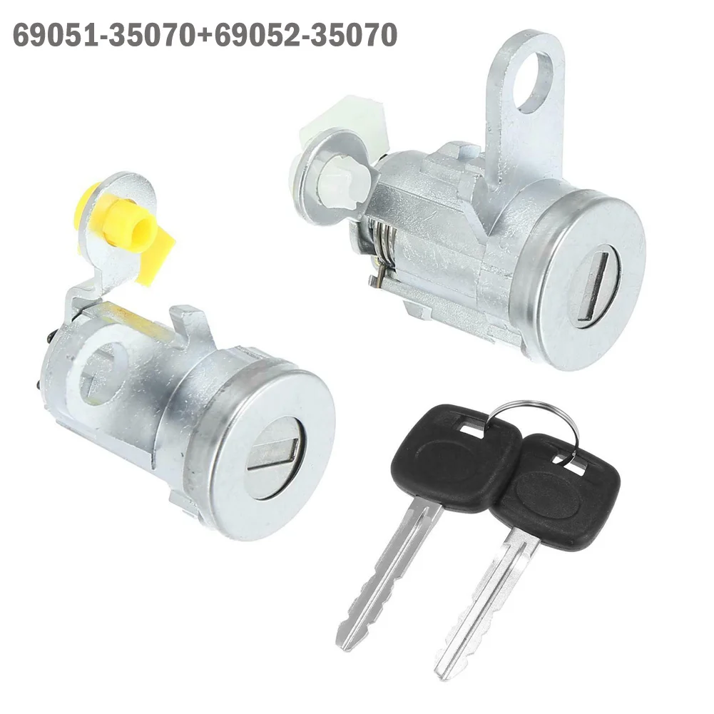 

Durable Car Door Lock Cylinders Metal Pair Replaces Set Kit W/H Keys 6905135070 6905235070 Front For Tacoma 95-04