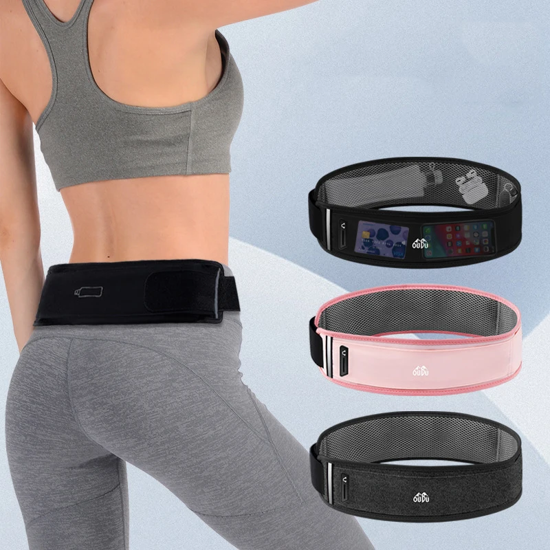 

QUESHARK Invisible Elastic Waistband Sport Bag Zipper Pocket Marathon Running Gym Yoga Waist Belt Fanny Pack Phone Wallet