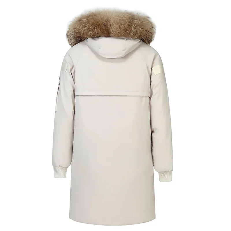 New Winter Fashion Down Jacket Padded Jacket Men Hooded Warm and Long Parka Coat White Duck Down Men Winter Down Jacket Parkas