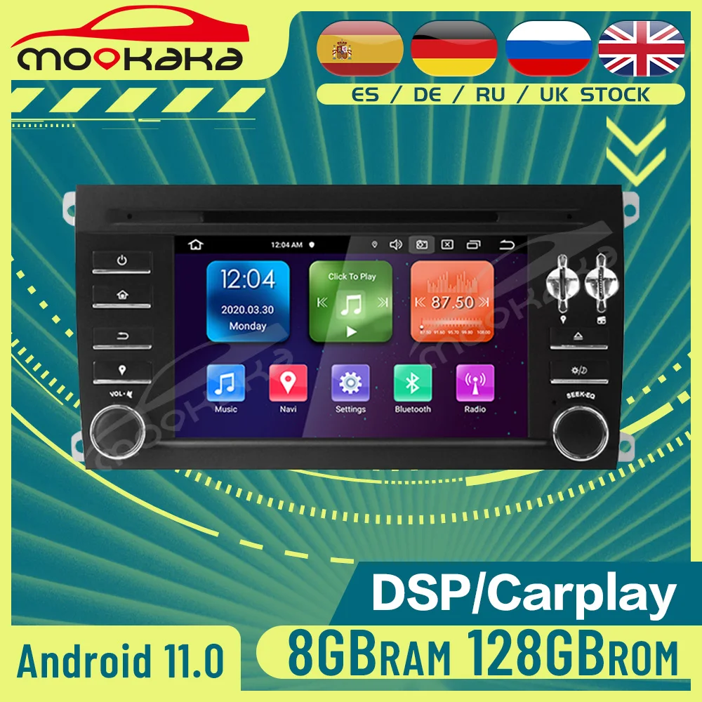 

8+128GB DSP Carplay For Porsche Cayenne 2003 - 2010 Android 11 Car Radio Multimedia DVD Player Auto Stereo Head Unit GPS Navi
