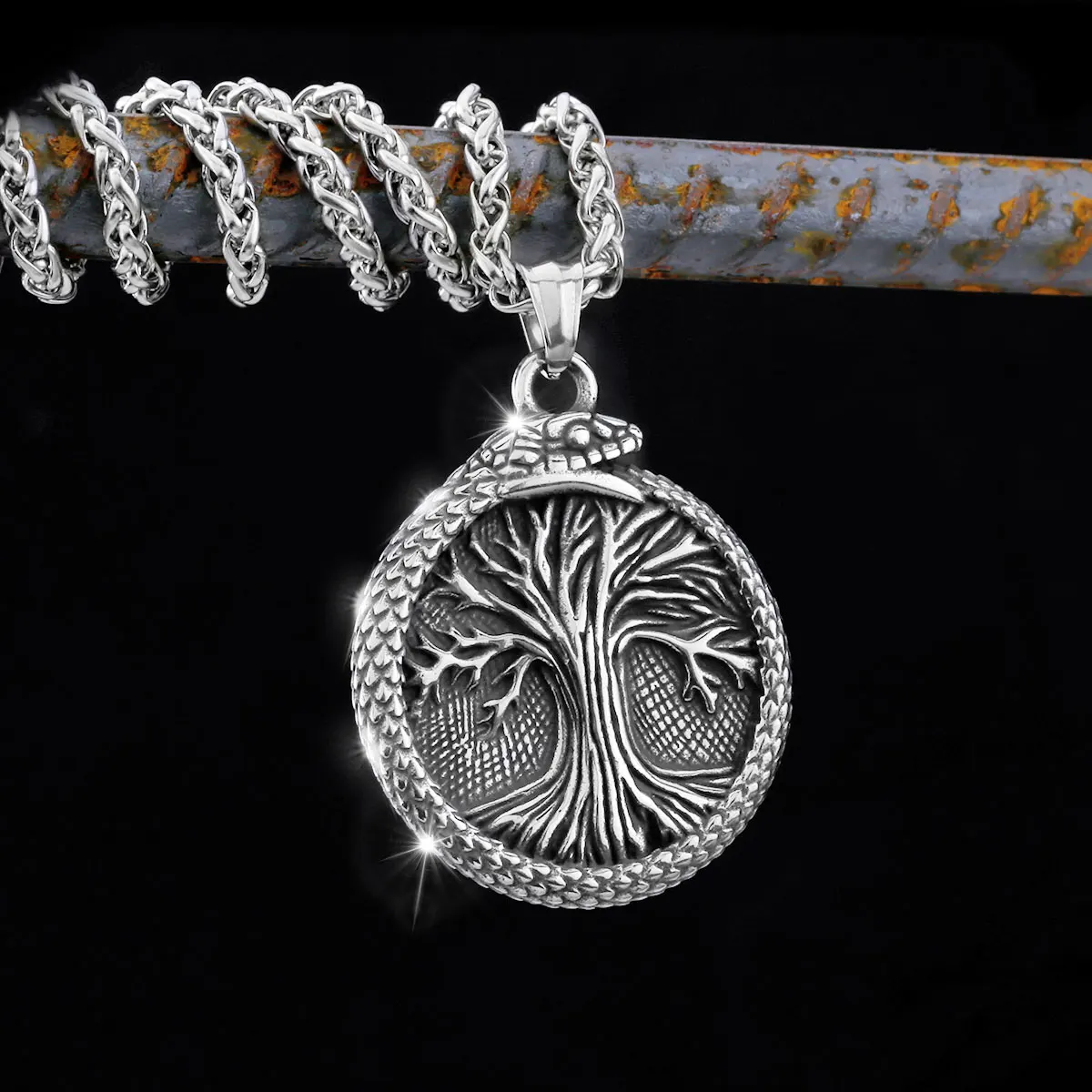 

Nordic Snake Viking Tree of Life Yggdrasil Stainless Steel New Necklace for Men Gift Norse Pendants jewelry Amulet Free Shipping