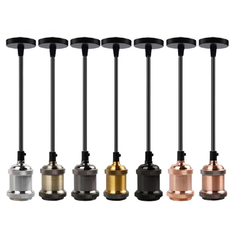 

Vintage Pendant Light Base Retro Industrial Pendant Lamp Holder Simple Hanging Lights Bulb Socket Fixtures E27 for Restaurant