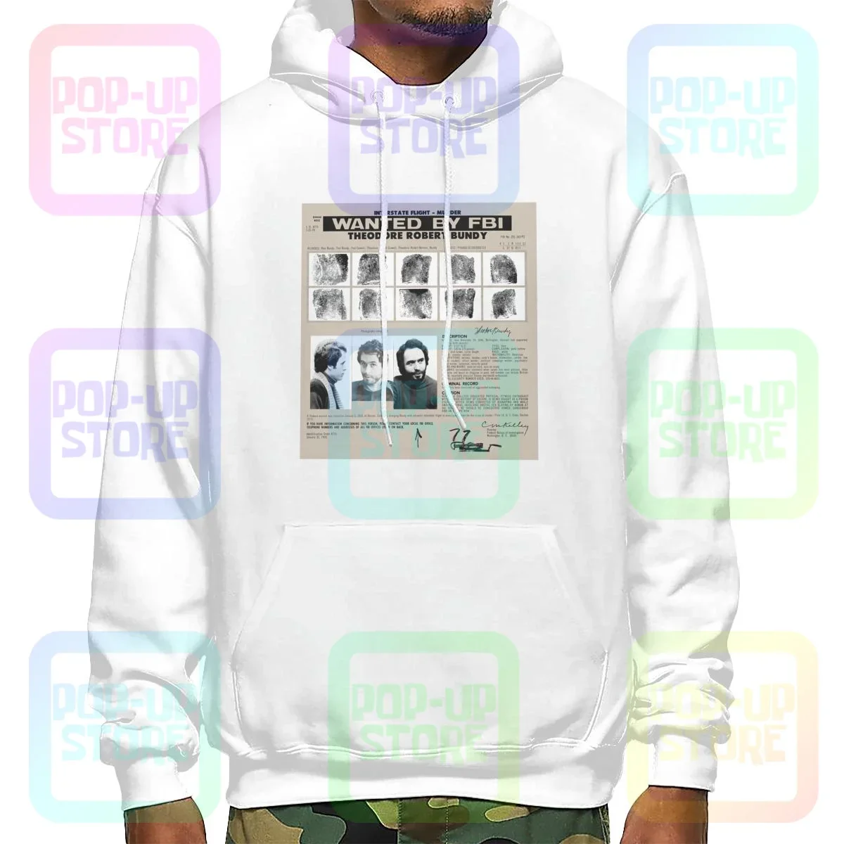 Постер и мугшот ФБР Ted Bundy серийный убийца настоящий толстовка с преступлением