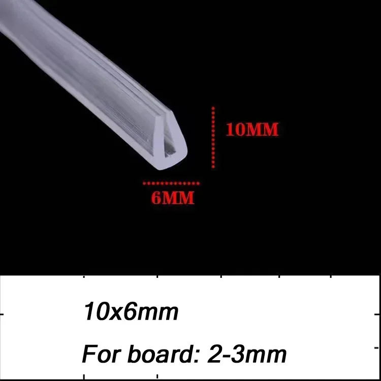 

2-метровая U-образная резиновая уплотнительная лента для окантовки, стекло душевой двери, прочная уплотнительная лента, уплотнитель для защиты кромок, несколько размеров