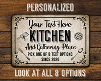 personalized rustic kitchen metal sign