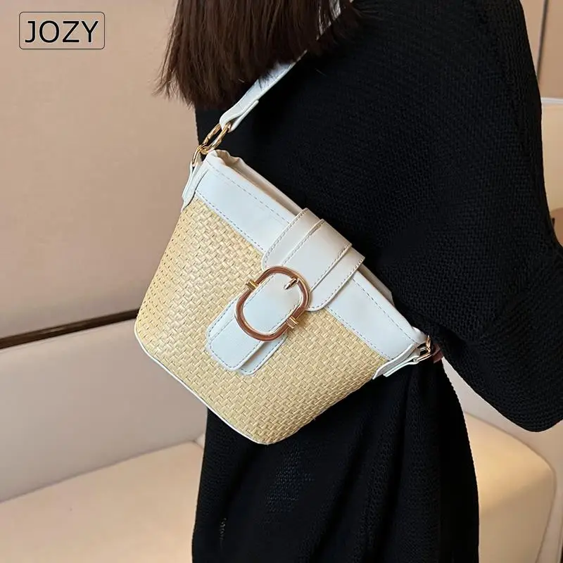

2022 Summer Trendy Casual Style Small Weave Women's Designer Handbag Brand Shoulder Crossbody Bags Kawaii Cute Beach Purses