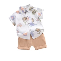 new summer baby clothes suit children boys casual cotton shirt shorts 2pcssets toddler costume infant outfits kids sportswear