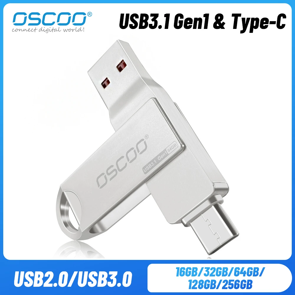 

USB3.0 Metal OTG Type C Pen Drive Usb Memory Stick 32GB 64GB usb3.0 flash card 128GB 256G 512G type-C Pendrive free shipping