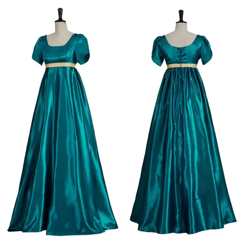 Средневековые платья 19-го века для женщин, атласное винтажное платье, женское длинное платье
